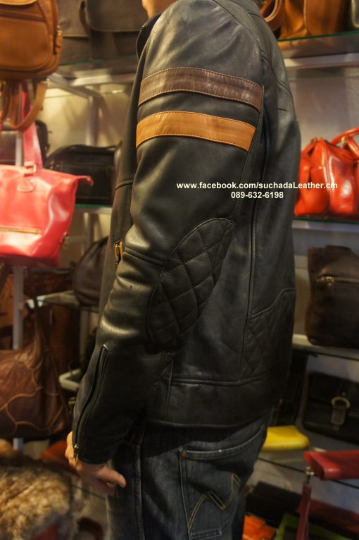 เสื้อ Jacket แขนแถบหนังวัวแท้ - Image 6