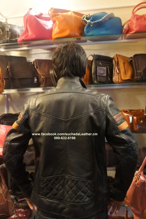 เสื้อ Jacket แขนแถบหนังวัวแท้ - Image 7