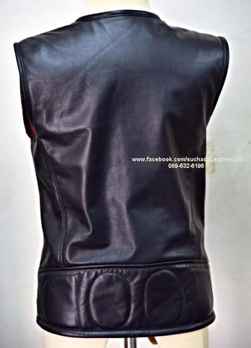 เสื้อกั๊กซิปหน้าออกสองข้างหนังแท้ - Image 3