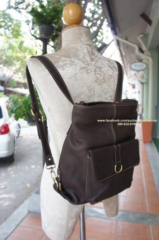 กระเป๋าหนัง 2 Design สะพายข้างและสะพายแบบเป้รุ่นM55 - Image 2