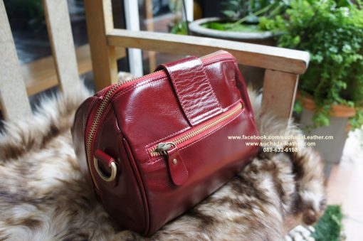 #กระเป๋าหนังแท้ทรงกล่องพร้อมสายสะพายยาวโทร089 632 6198 - Image 3