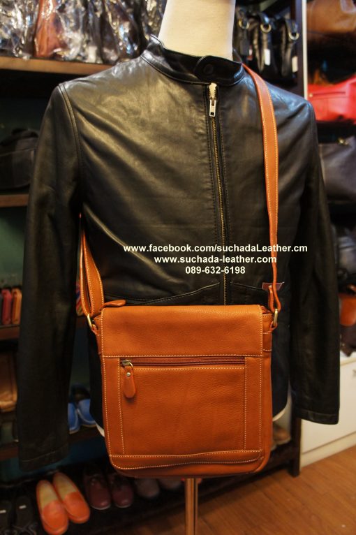 กระเป๋าสะพายคุณผู้ชายหนังวัวแท้ รุ่น MT08 โทร089 632 6198 - Image 2