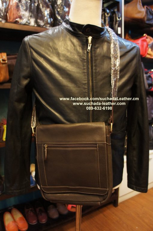 กระเป๋าสะพายคุณผู้ชายหนังวัวแท้ รุ่น MT08 โทร089 632 6198