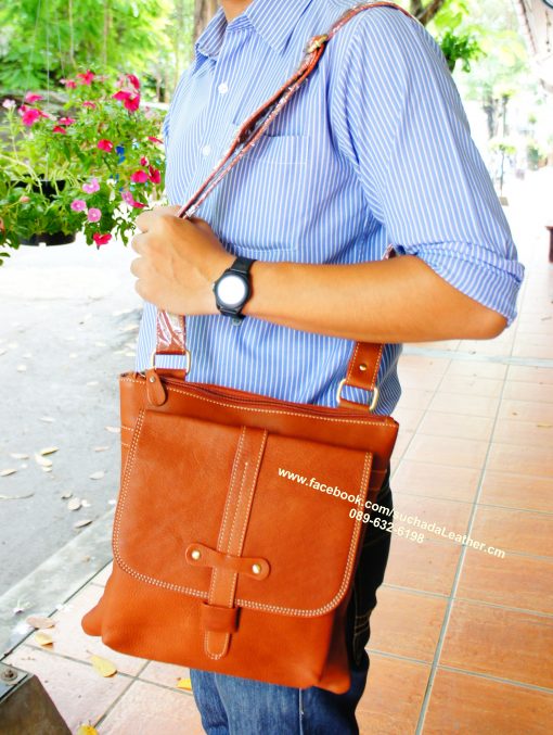 MB12กระเป๋าสะพายชายหนังวัวแท้โทร089 632 6198 - Image 2