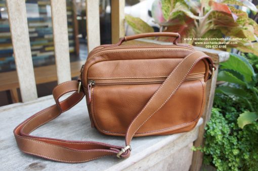 กระเป๋าสะพายผู้ชายหนังแท้(M84)โทร089 632 6198 - Image 3