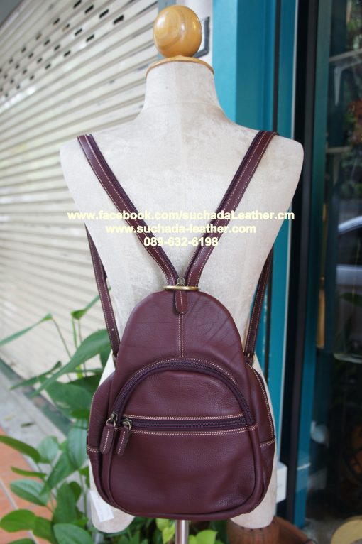 ‪#‎กระเป๋าเป้หนังแท้‬รุ่นM06 สั่งซื้อโทร 089 632 6198