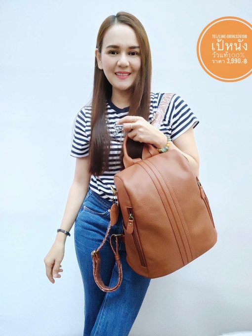 #เป้หนังชามัวร์เป้หนังวัวแท้หนังนิ่มนํ้าหนักเบานุ่มมือ - Image 9