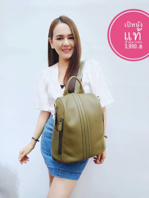 #เป้หนังชามัวร์เป้หนังวัวแท้หนังนิ่มนํ้าหนักเบานุ่มมือ - Image 4