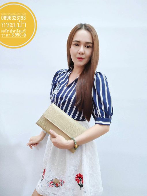  #กระเป๋าคลัทช์หนังแท้พร้อมสายสะพาย รุ่นMP29