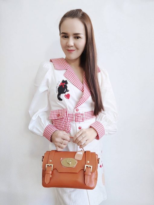 #กระเป๋าหนังวัวแท้ขนาดน่ารักทรงมัลเบอร์รี่ - Image 5